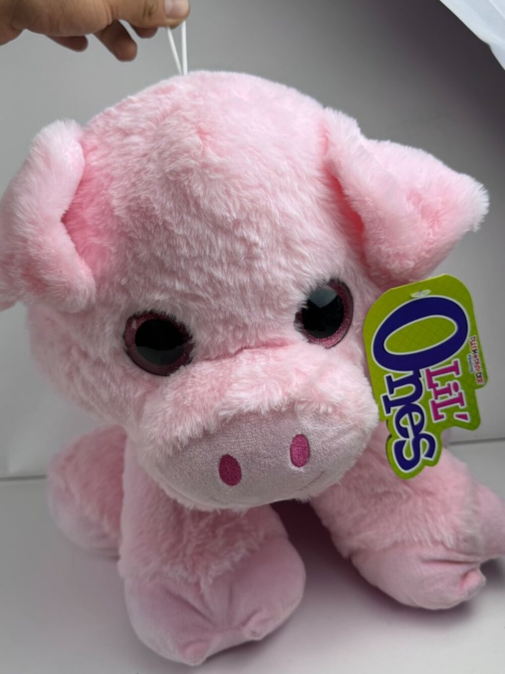 Toy Factory Lil' Ones Pork Chop Pink Pig Plush Stuffed Animal 15" Big Eyes